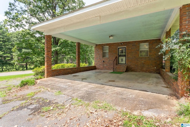 view of patio with a carport