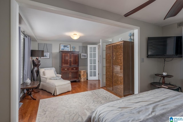 bedroom featuring hardwood / wood-style floors