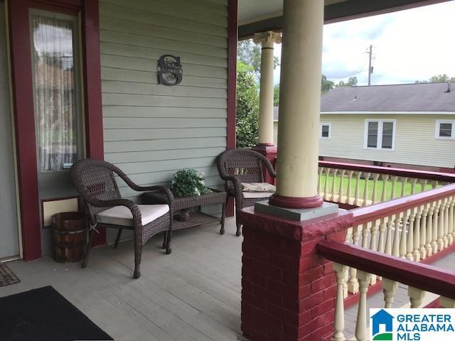 wooden terrace with covered porch