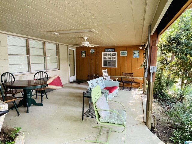 view of patio with ceiling fan