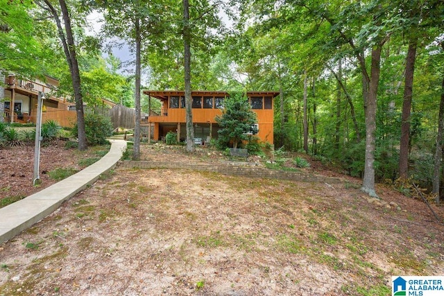 view of yard featuring fence