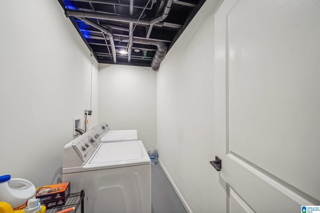 laundry area featuring separate washer and dryer