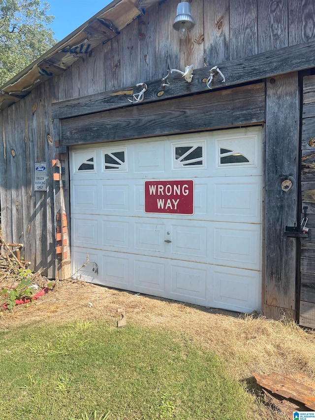 view of garage