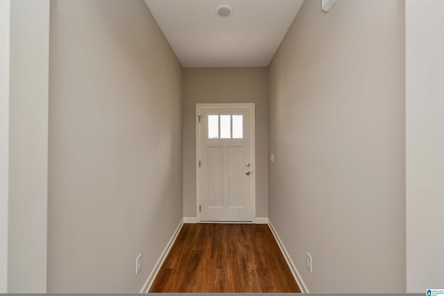 entryway featuring dark wood-type flooring