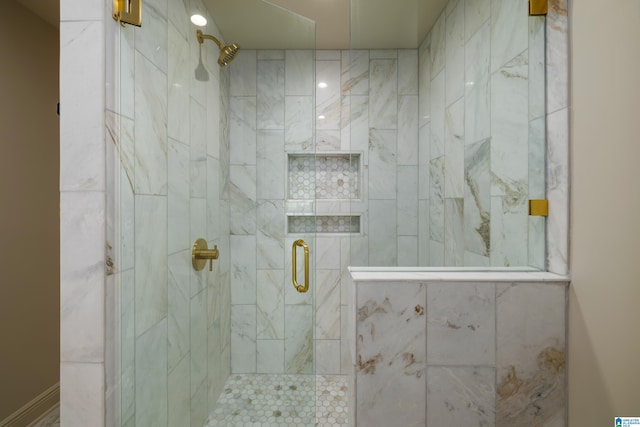 bathroom with an enclosed shower