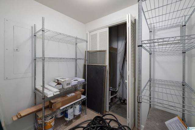 storage room with electric panel