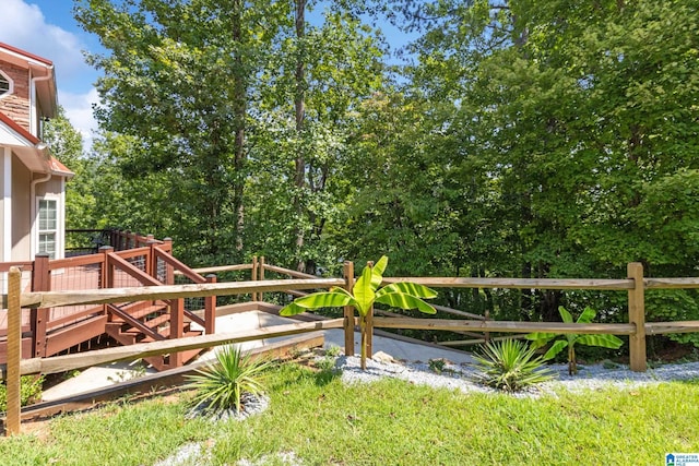 view of yard featuring a deck