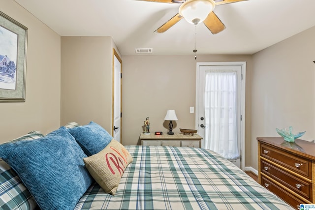 bedroom with ceiling fan