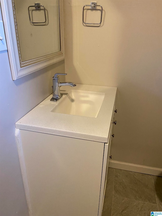 bathroom featuring vanity and tile patterned floors