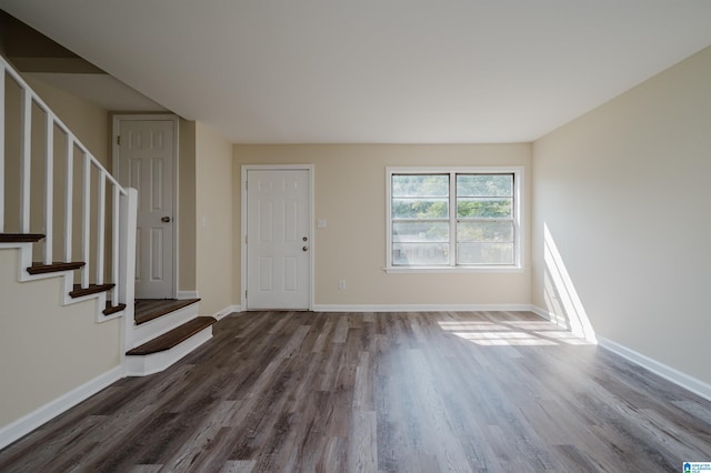 foyer with dark wood-type flooring