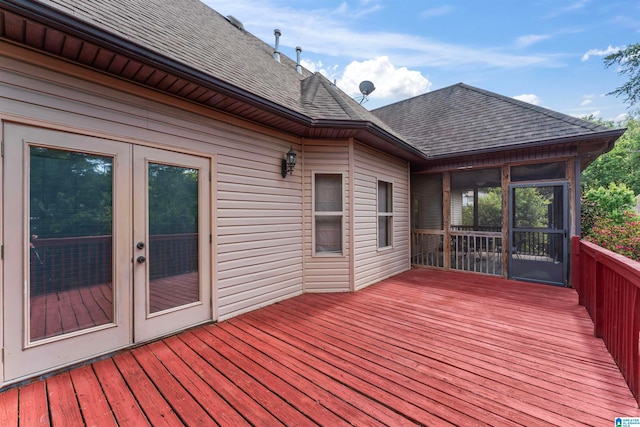 deck featuring french doors