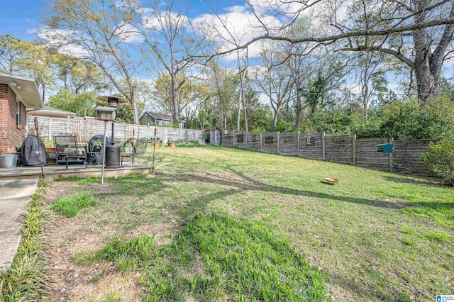 view of yard with a patio area