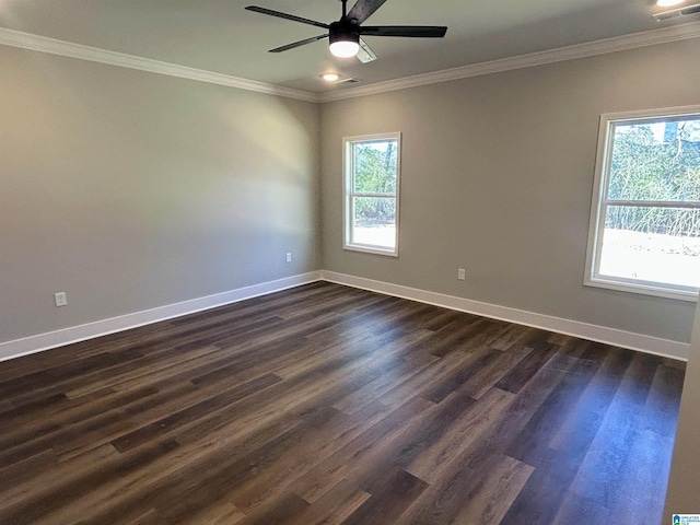1465 Brooks Dr, Mount Olive, AL 35117 - spare room with visible vents, a healthy amount of sunlight, baseboards, and ornamental molding