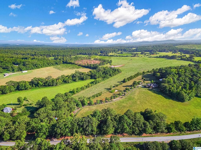 drone / aerial view with a rural view