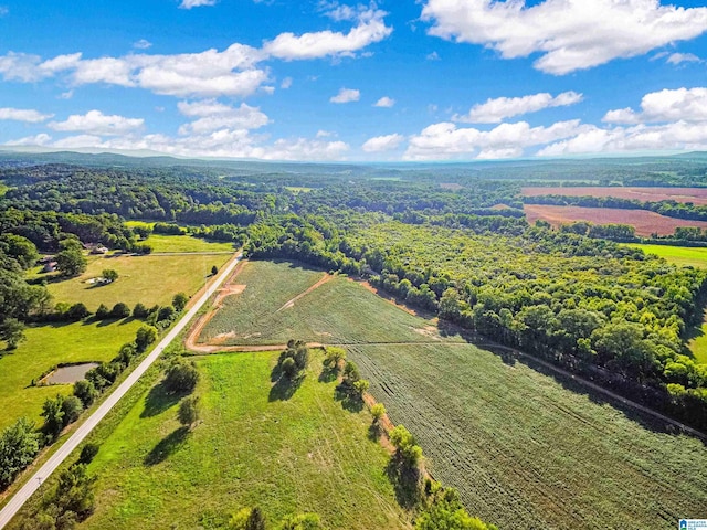 drone / aerial view with a rural view