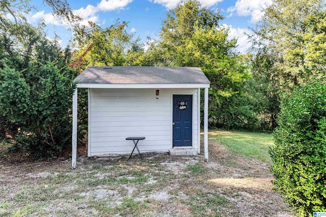 view of shed