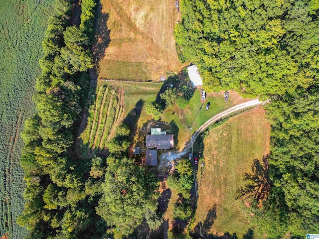 drone / aerial view with a rural view