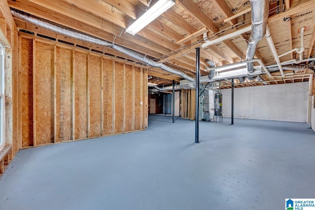 basement with water heater