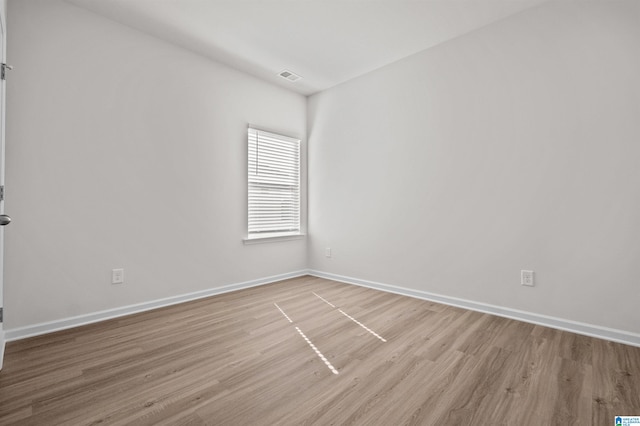 empty room featuring light wood-type flooring