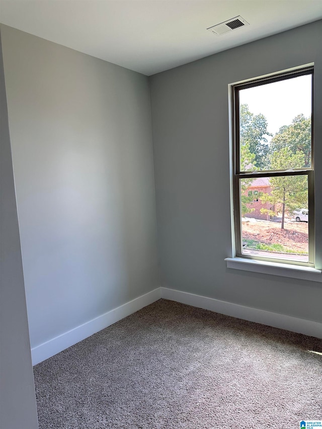 view of carpeted spare room