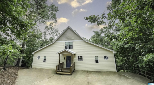 view of front of home with a patio area