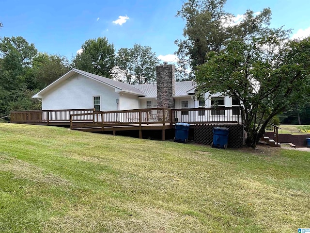 view of yard featuring a deck