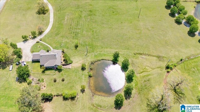 aerial view with a rural view