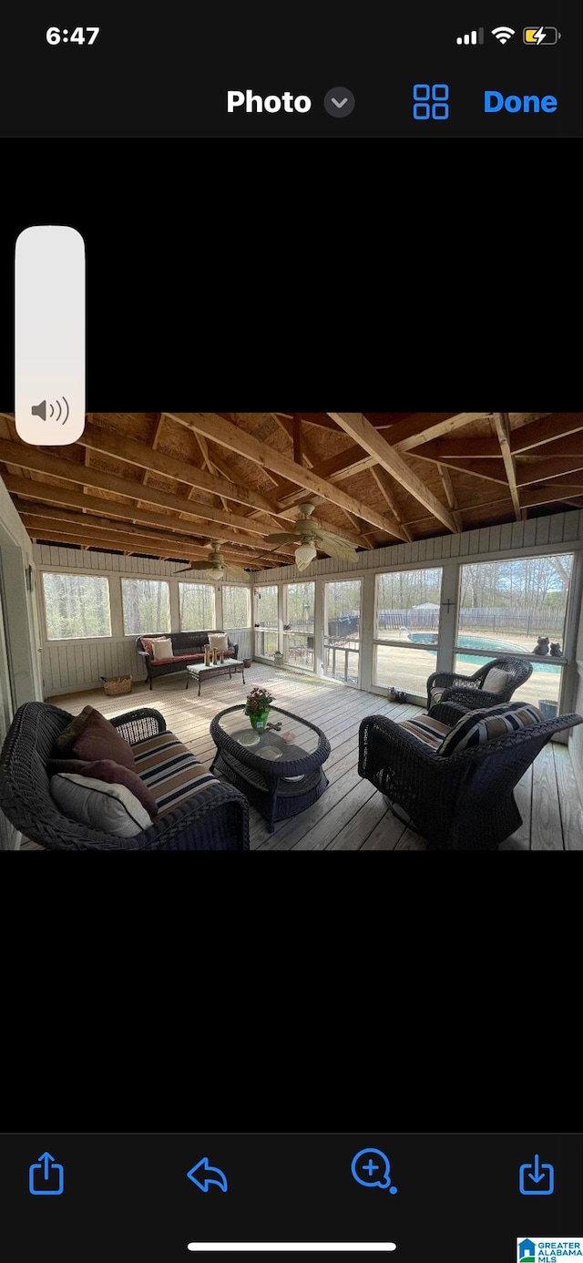 interior space featuring vaulted ceiling, wood ceiling, and wood-type flooring