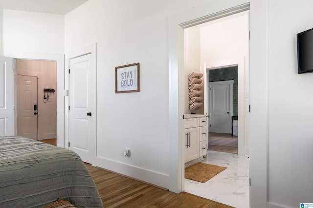 bedroom featuring light hardwood / wood-style floors