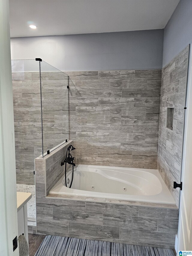 bathroom featuring walk in shower