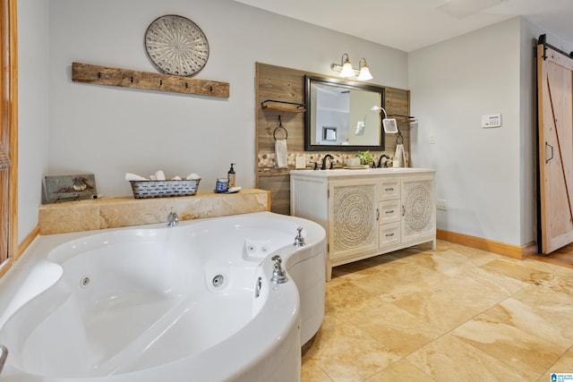 bathroom with tile patterned flooring and vanity