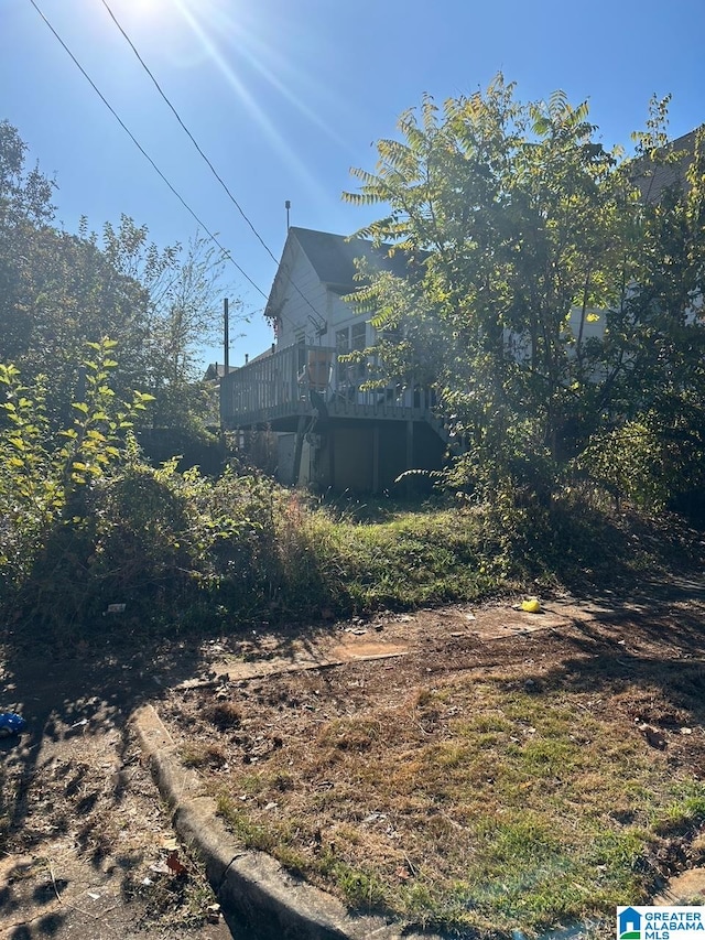 view of yard featuring a deck