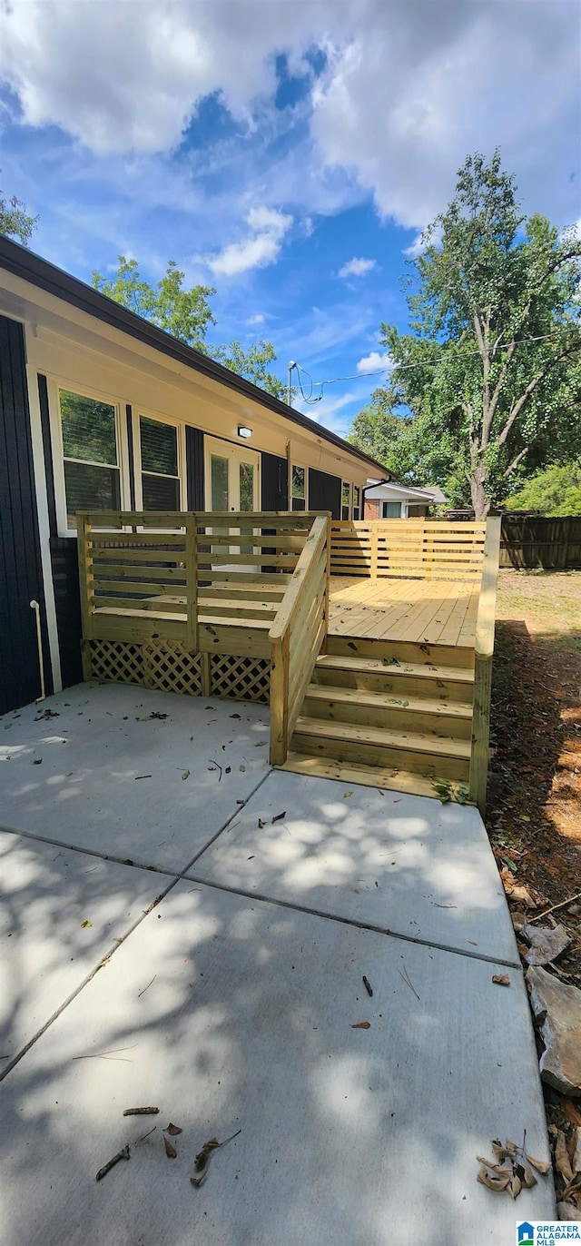 view of patio / terrace featuring a wooden deck