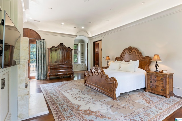 bedroom featuring wood-type flooring