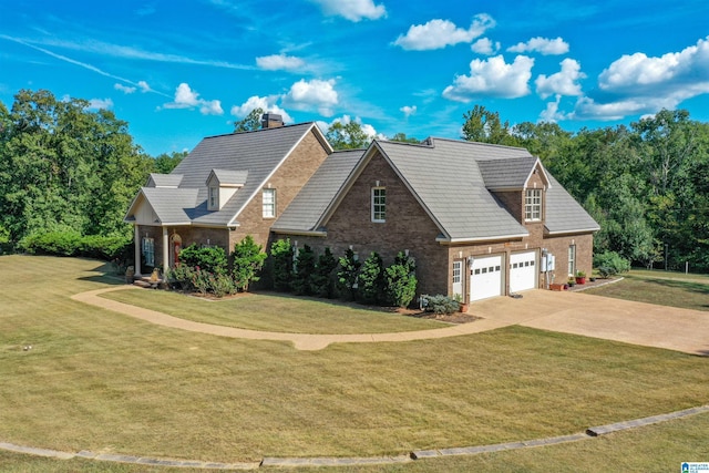 171 Sheeps Xing, Calera, AL 35040 - view of front facade with driveway, an attached garage, a front yard, and brick siding