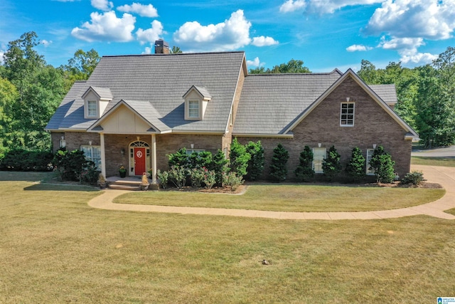 171 Sheeps Xing, Calera, AL 35040 - view of front of property featuring brick siding, a chimney, and a front lawn