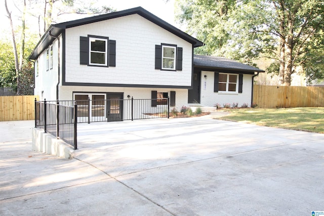 view of split level home