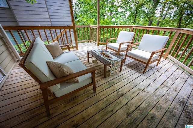 deck featuring an outdoor hangout area