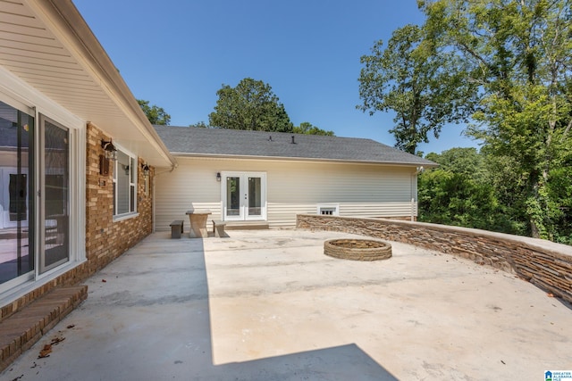 view of patio featuring french doors