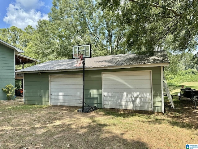 view of garage