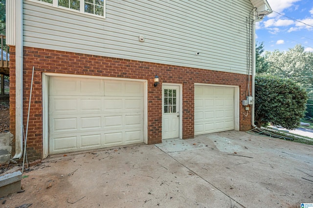 view of garage