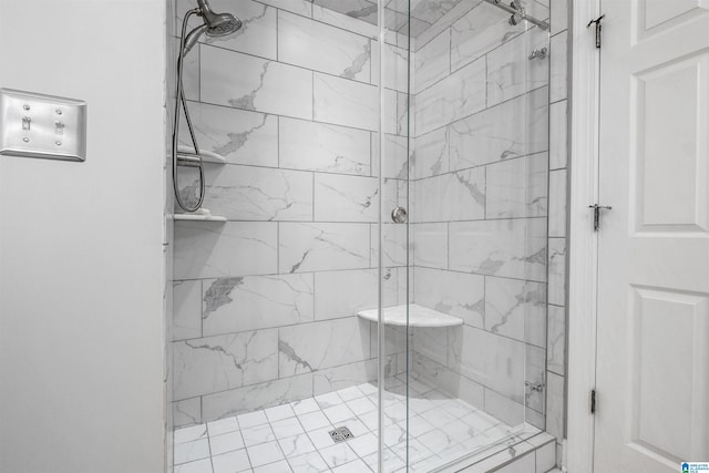 bathroom featuring a stall shower