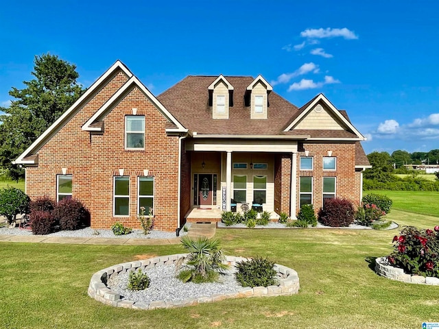 view of front of property featuring a front yard