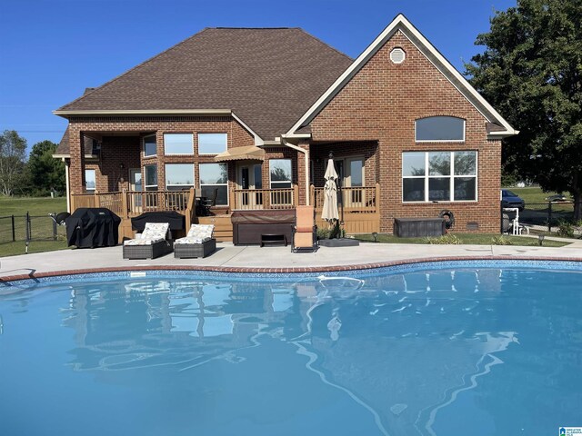 view of pool featuring an outdoor living space