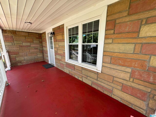 view of patio featuring a porch
