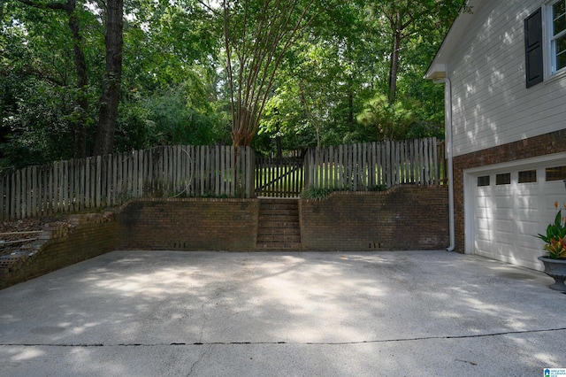 exterior space featuring a garage