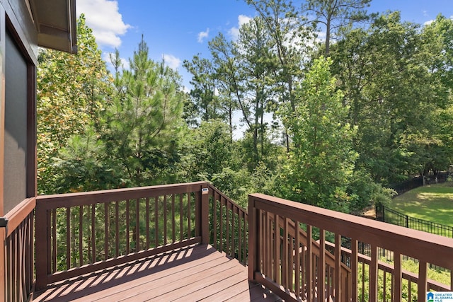 deck featuring fence