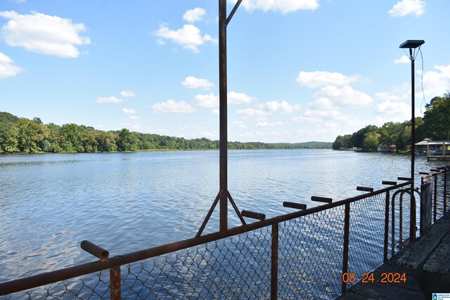 exterior space featuring a water view