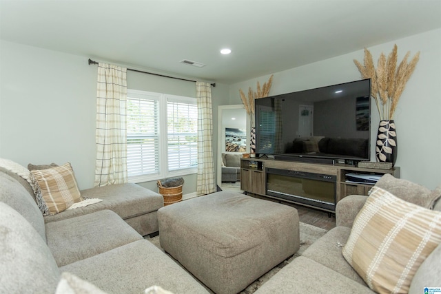 living room featuring hardwood / wood-style floors