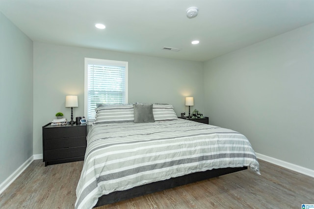 bedroom with light wood-type flooring